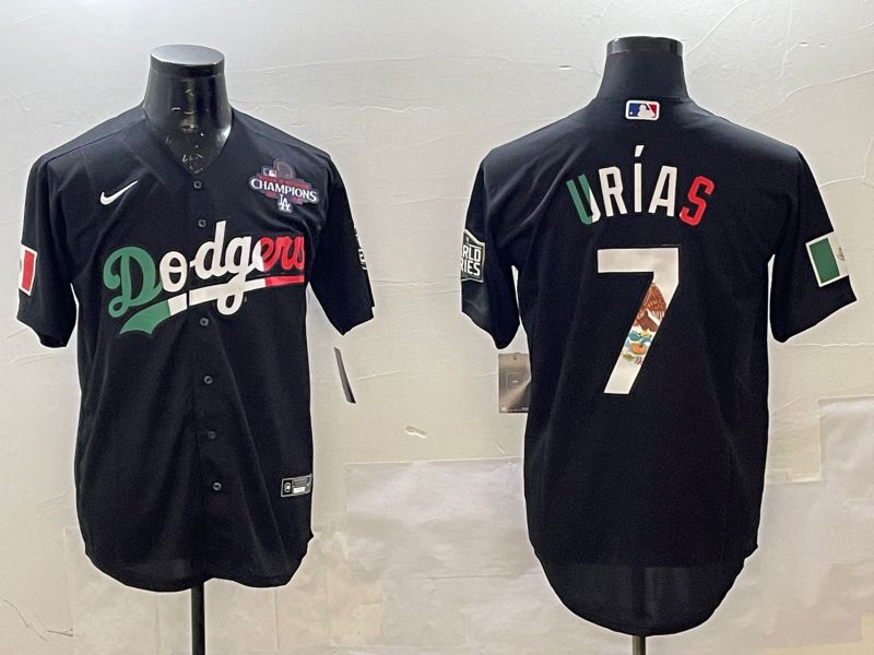 Men Los Angeles Dodgers #7 Urias Black Fashion 2025 Nike MLB Jersey style 1->los angeles dodgers->MLB Jersey